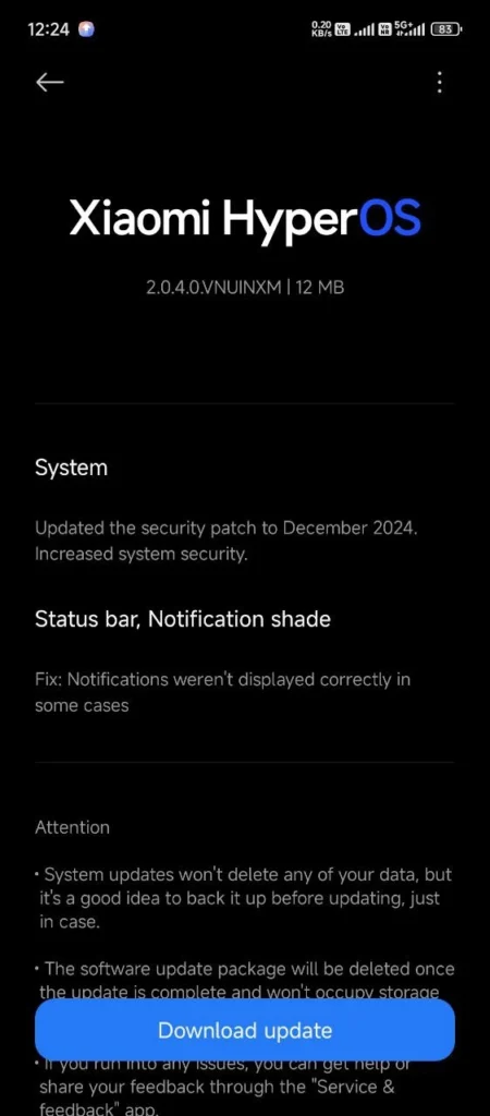 Poco M6 Plus HyperOS 2 india December update 